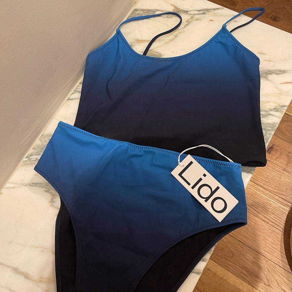 LIDO Blue Gradient Tank Bikini Size M